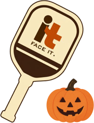 Face It Pickleball Paddle with a Jack-o-lantern